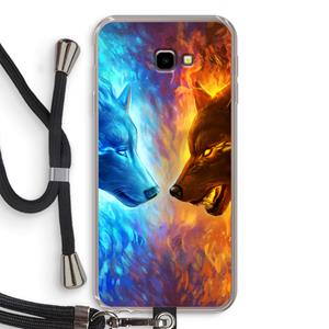 CaseCompany Fire & Ice: Samsung Galaxy J4 Plus Transparant Hoesje met koord