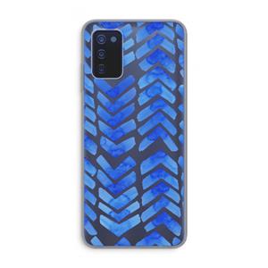 CaseCompany Blauwe pijlen: Samsung Galaxy A03s Transparant Hoesje
