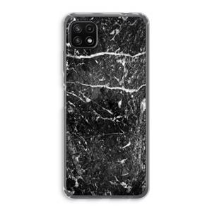 CaseCompany Zwart marmer: Samsung Galaxy A22 5G Transparant Hoesje