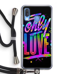CaseCompany Only Love: Samsung Galaxy A40 Transparant Hoesje met koord