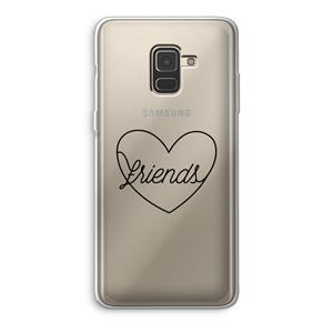 CaseCompany Friends heart black: Samsung Galaxy A8 (2018) Transparant Hoesje