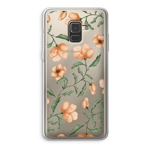 CaseCompany Peachy flowers: Samsung Galaxy A8 (2018) Transparant Hoesje