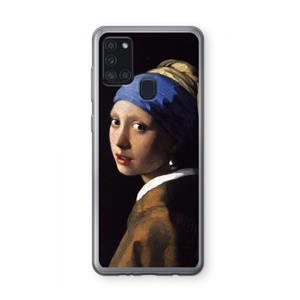 CaseCompany The Pearl Earring: Samsung Galaxy A21s Transparant Hoesje