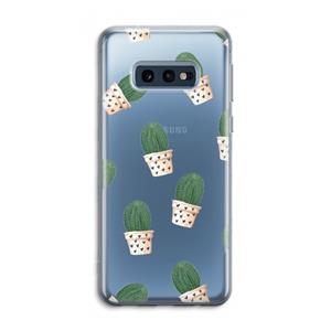 CaseCompany Cactusprint roze: Samsung Galaxy S10e Transparant Hoesje