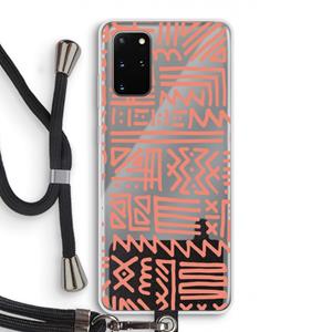 CaseCompany Marrakech Pink: Samsung Galaxy S20 Plus Transparant Hoesje met koord