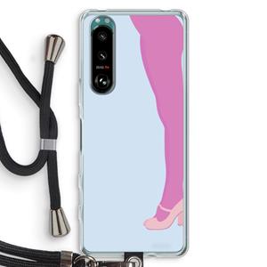 CaseCompany Pink panty: Sony Xperia 5 III Transparant Hoesje met koord