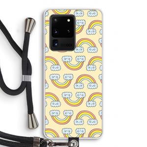 CaseCompany Regenboog: Samsung Galaxy S20 Ultra Transparant Hoesje met koord