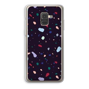 CaseCompany Dark Rounded Terrazzo: Samsung Galaxy A8 (2018) Transparant Hoesje