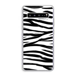 CaseCompany Zebra pattern: Samsung Galaxy S10 5G Transparant Hoesje