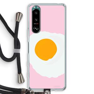 CaseCompany Sunny side up: Sony Xperia 5 III Transparant Hoesje met koord