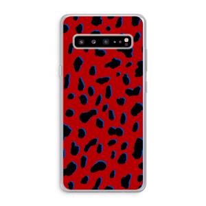 CaseCompany Red Leopard: Samsung Galaxy S10 5G Transparant Hoesje