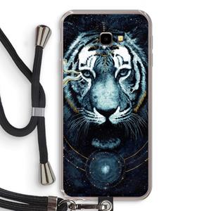 CaseCompany Darkness Tiger: Samsung Galaxy J4 Plus Transparant Hoesje met koord