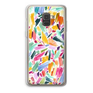 CaseCompany Watercolor Brushstrokes: Samsung Galaxy A8 (2018) Transparant Hoesje