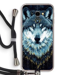 CaseCompany Darkness Wolf: Samsung Galaxy J4 Plus Transparant Hoesje met koord