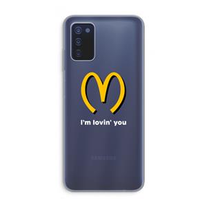 CaseCompany I'm lovin' you: Samsung Galaxy A03s Transparant Hoesje