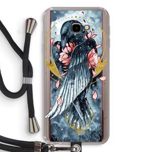 CaseCompany Golden Raven: Samsung Galaxy J4 Plus Transparant Hoesje met koord