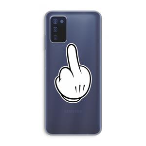 CaseCompany Middle finger white: Samsung Galaxy A03s Transparant Hoesje