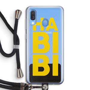 CaseCompany Habibi Blue: Samsung Galaxy A40 Transparant Hoesje met koord