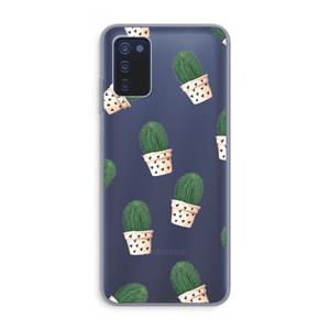 CaseCompany Cactusprint roze: Samsung Galaxy A03s Transparant Hoesje