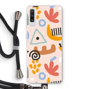 CaseCompany Abstract: Samsung Galaxy A70 Transparant Hoesje met koord