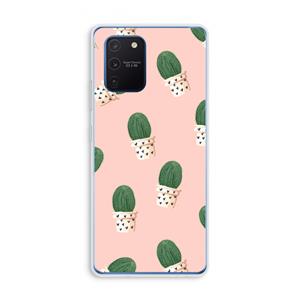 CaseCompany Cactusprint roze: Samsung Galaxy Note 10 Lite Transparant Hoesje