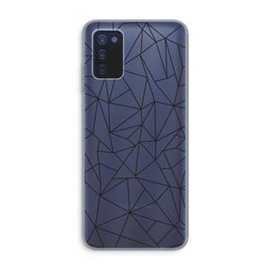 CaseCompany Geometrische lijnen zwart: Samsung Galaxy A03s Transparant Hoesje