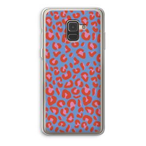 CaseCompany Leopard blue: Samsung Galaxy A8 (2018) Transparant Hoesje