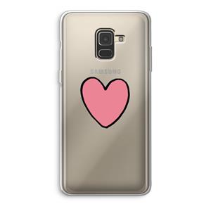 CaseCompany Hartje: Samsung Galaxy A8 (2018) Transparant Hoesje