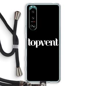 CaseCompany Topvent Zwart: Sony Xperia 5 III Transparant Hoesje met koord