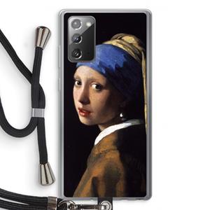 CaseCompany The Pearl Earring: Samsung Galaxy Note 20 / Note 20 5G Transparant Hoesje met koord