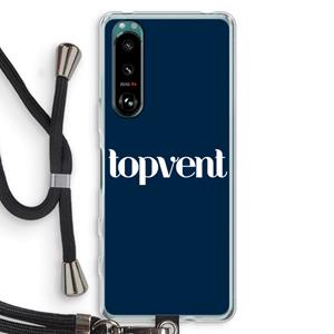 CaseCompany Topvent Navy: Sony Xperia 5 III Transparant Hoesje met koord