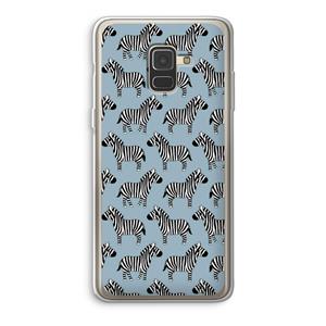 CaseCompany Zebra: Samsung Galaxy A8 (2018) Transparant Hoesje