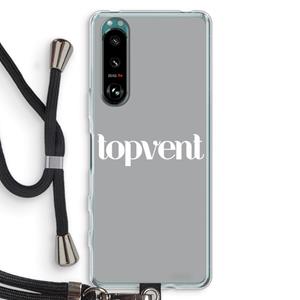 CaseCompany Topvent Grijs Wit: Sony Xperia 5 III Transparant Hoesje met koord