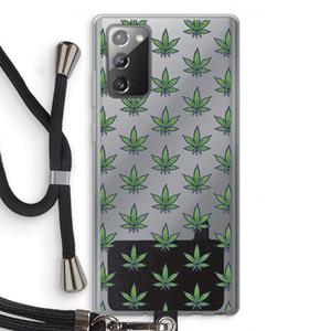CaseCompany Weed: Samsung Galaxy Note 20 / Note 20 5G Transparant Hoesje met koord
