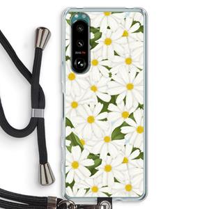 CaseCompany Summer Daisies: Sony Xperia 5 III Transparant Hoesje met koord