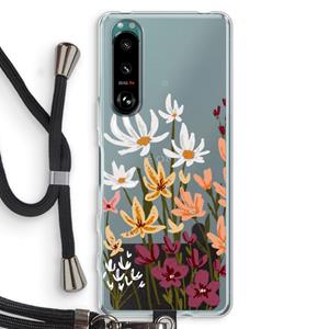 CaseCompany Painted wildflowers: Sony Xperia 5 III Transparant Hoesje met koord