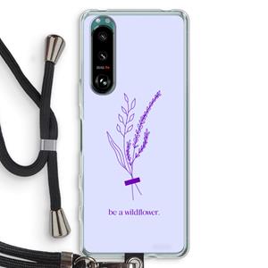 CaseCompany Be a wildflower: Sony Xperia 5 III Transparant Hoesje met koord