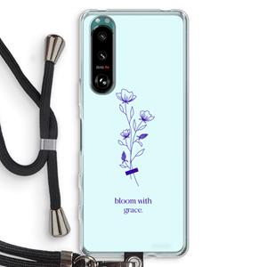 CaseCompany Bloom with grace: Sony Xperia 5 III Transparant Hoesje met koord