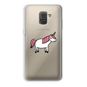 CaseCompany Eenhoorn: Samsung Galaxy A8 (2018) Transparant Hoesje