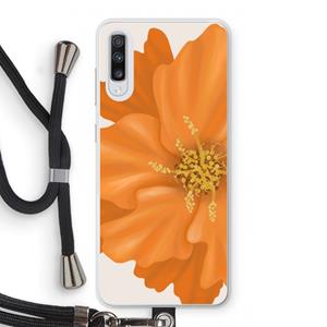 CaseCompany Orange Ellila flower: Samsung Galaxy A70 Transparant Hoesje met koord