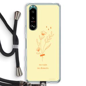 CaseCompany No rain no flowers: Sony Xperia 5 III Transparant Hoesje met koord