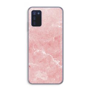 CaseCompany Roze marmer: Samsung Galaxy A03s Transparant Hoesje