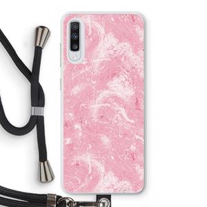 CaseCompany Abstract Painting Pink: Samsung Galaxy A70 Transparant Hoesje met koord