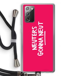 CaseCompany Neuters (roze): Samsung Galaxy Note 20 / Note 20 5G Transparant Hoesje met koord