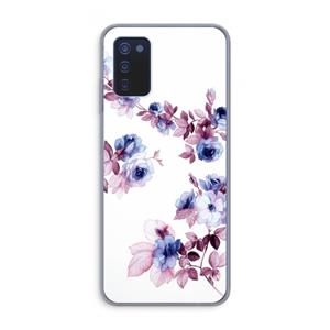 CaseCompany Waterverf bloemen: Samsung Galaxy A03s Transparant Hoesje