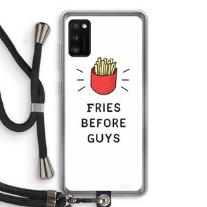 CaseCompany Fries before guys: Samsung Galaxy A41 Transparant Hoesje met koord