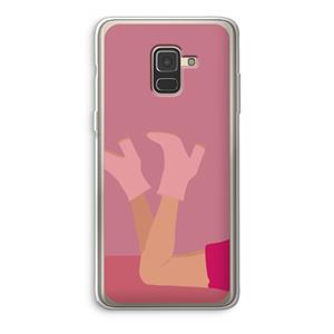 CaseCompany Pink boots: Samsung Galaxy A8 (2018) Transparant Hoesje