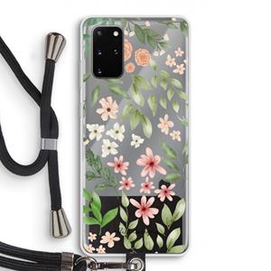 CaseCompany Botanical sweet flower heaven: Samsung Galaxy S20 Plus Transparant Hoesje met koord