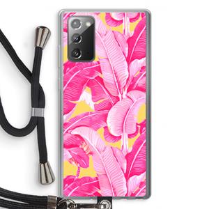 CaseCompany Pink Banana: Samsung Galaxy Note 20 / Note 20 5G Transparant Hoesje met koord