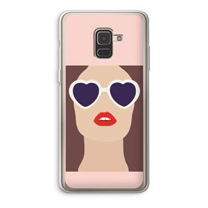 CaseCompany Red lips: Samsung Galaxy A8 (2018) Transparant Hoesje
